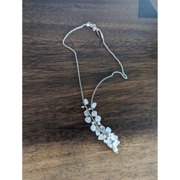 Cloudy Rose Bead Charm Silver Chain Necklace - Picture 7 of 7